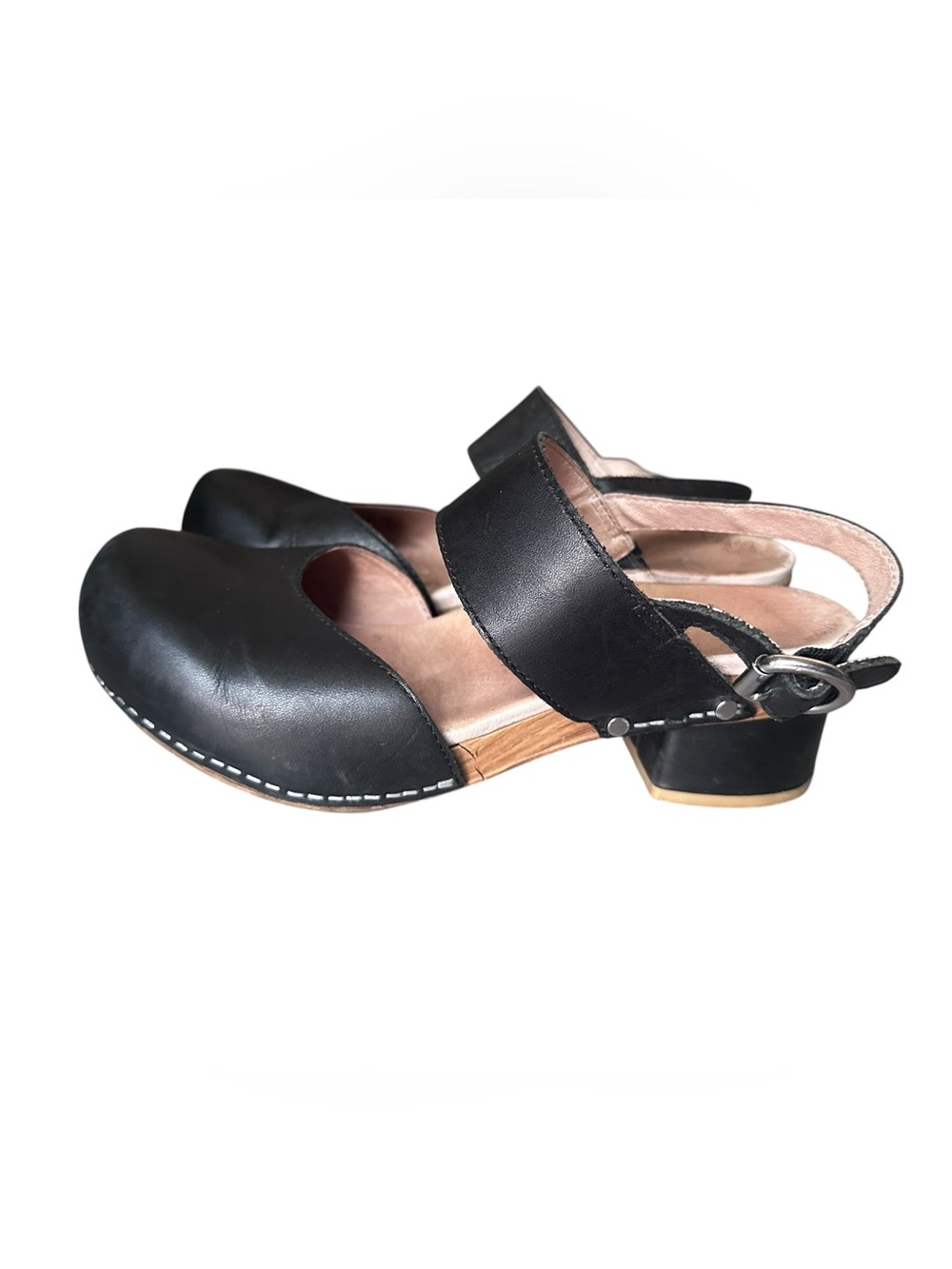 Dansko Malin Clogs Black Leather Size 7.5 EU 38